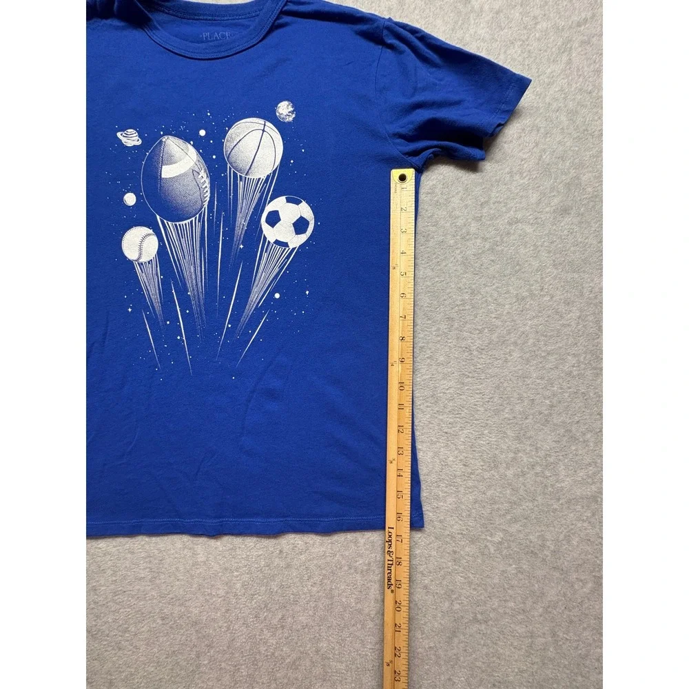 The Childrens Place Boys Blue Sports Space Graphic Tee Shirt XXL 16 7000143